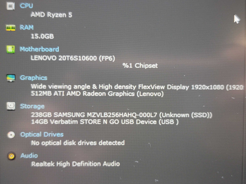 Lenovo ThinkPad E14 Gen 2 Ryzen 5 4600U 16GB RAM 256GB SSD READ β Lap200
