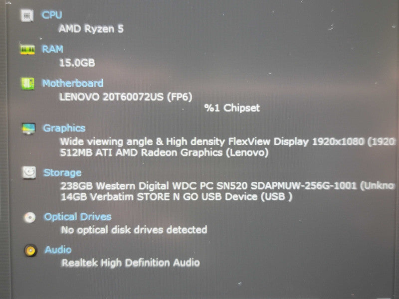 Lenovo ThinkPad E14 Gen 2 Ryzen 5 4500U 16GB RAM 256GB SSD  β Lap200