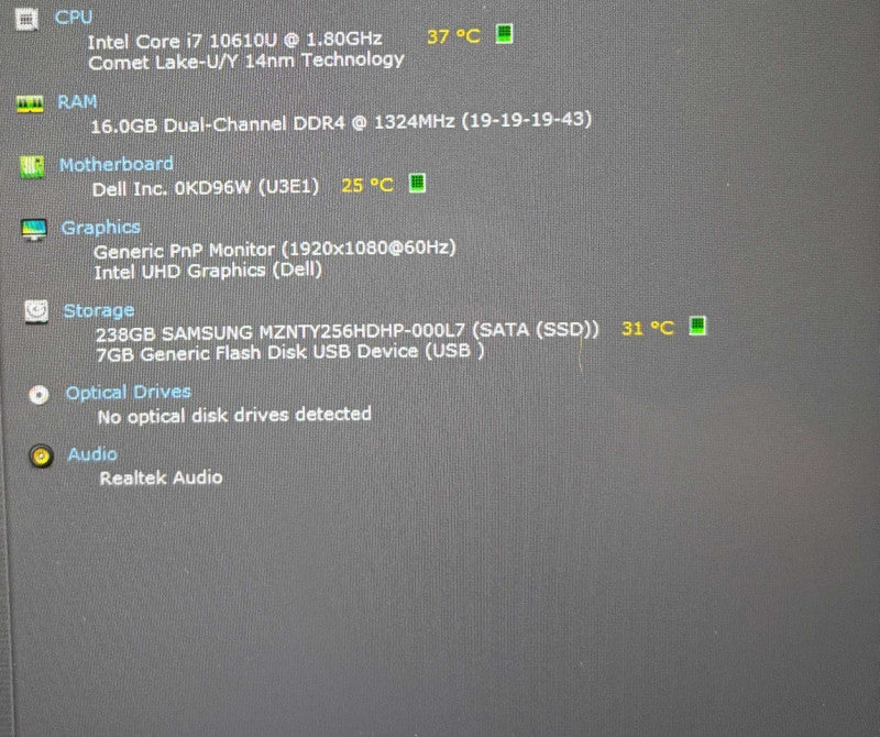 Dell Latitude 7310 TOUCH i7-10610U@1.8GHz 16GB RAM 256GB SSD  Lap200