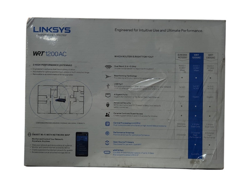 *NEW SEALED* Linksys WRT1200AC 1200 Mbps 4-Port Gigabit Wireless AC Router