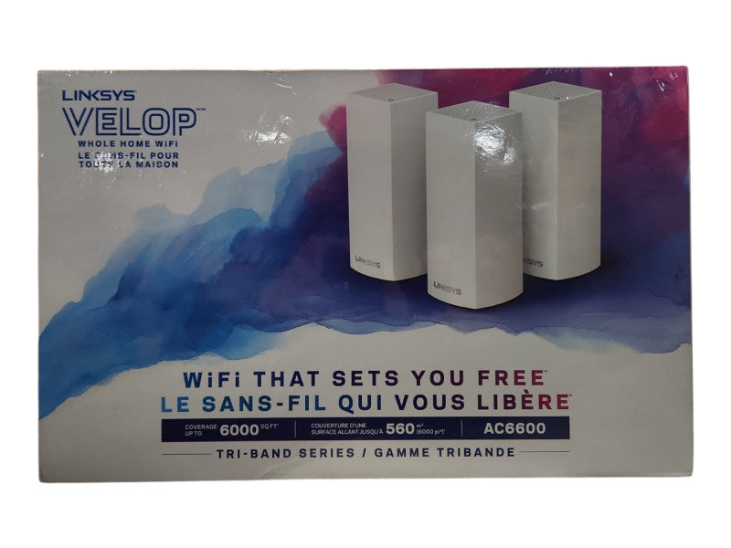 *NEW SEALED* Linksys Velop AC6600 Tri-Band Whole Home Wi-Fi System WHW0303 Q