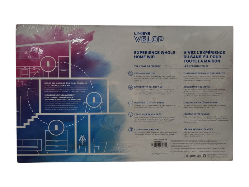 *NEW SEALED* Linksys Velop AC6600 Tri-Band Whole Home Wi-Fi System WHW0303 Q