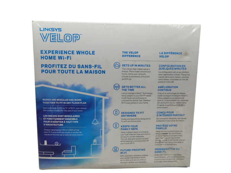 NEW Linksys AC1300 VELOP Dual-Band Series (WHW0101-CA) Q%\t Q%