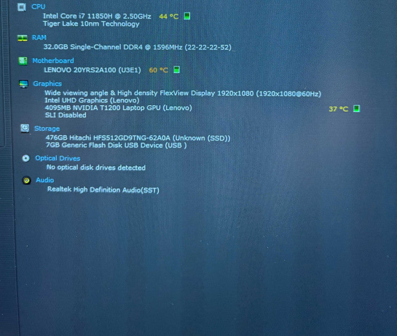 Lenovo ThinkPad P15 G2 i7-11850H@2.5GHz QUADRO T1200 4GB GPU 32GB 512SSD  Lap200
