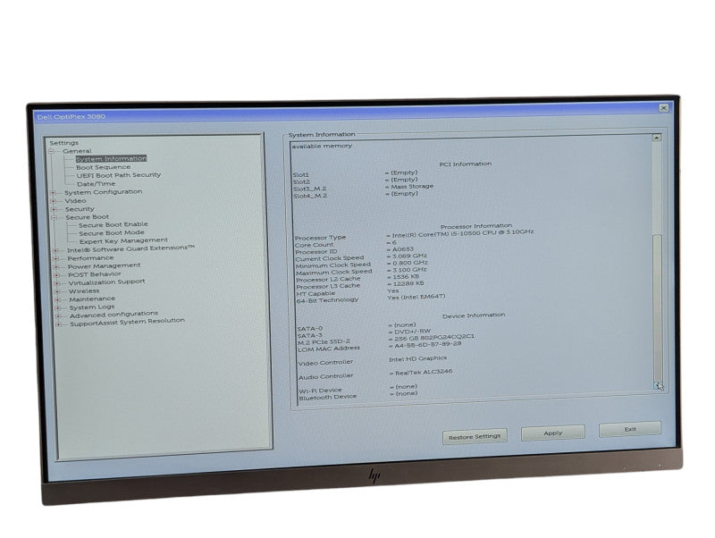 DELL OptiPlex 3080 Intel Core i5-10500 16GB RAM & 256GB NVMe  -