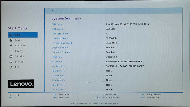 Lenovo ThinkStation P520c, Xeon W-2133, 32GB RAM, 2x 512GB NVMe, K4000