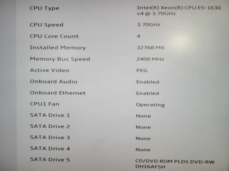 LENOVO ThinkStation P410, Xeon E5-1630 v4 3.60GHz 4C, 32GB DDR4 NO GPU !