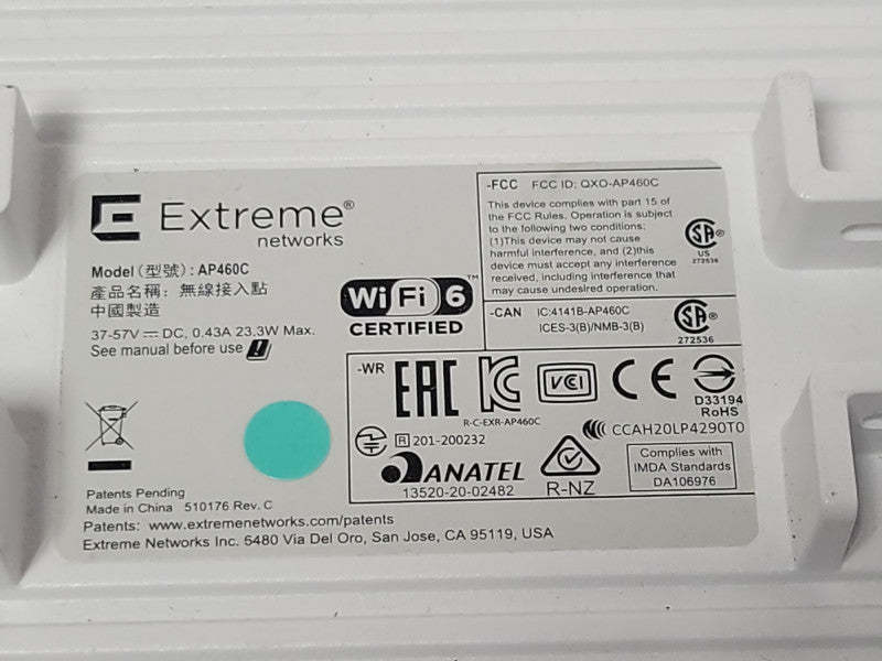 Extreme Networks AP460C 4.8 Gbps Wireless Access Point, READ _