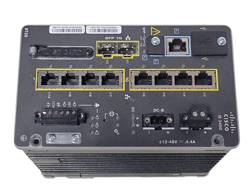 Cisco IE-3400-8T2S-E Industrial Ethernet Switch, READ _