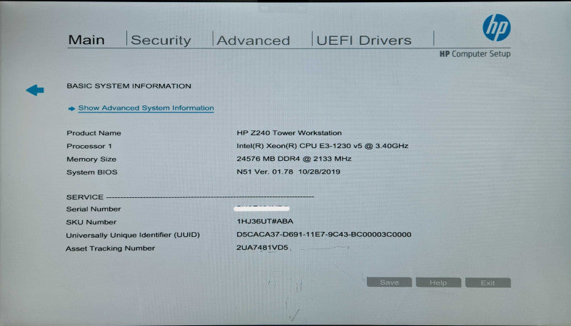 HP Z240 Workstation, Xeon E3-1230 v5 3.40GHz, 24GB DDR4, No HDD, K420