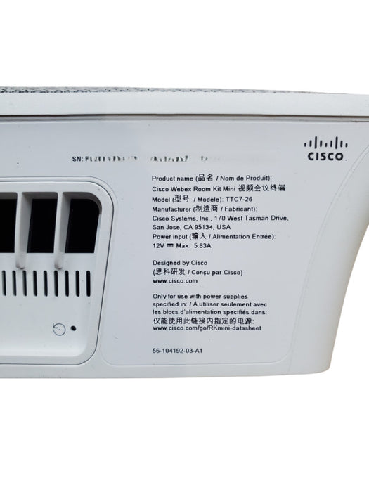 Cisco TTC7-26 Webex Conference Room Kit Mini CS-KIT-MINI V01 *READ*