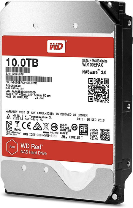 10TB SATA 3.5" WD Red NASware 3.0 256mb HDD - WD100EFAX Q+