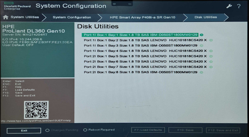 HP DL360 Gen10 1U 8x2.5", 2x Xeon Gold 5115, 64GB RAM, 8x1.8TB SAS, P408i-a