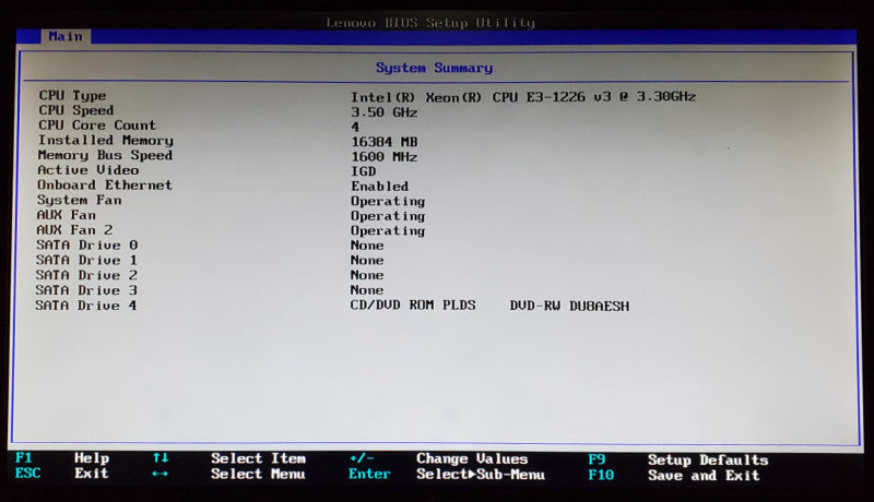 Lenovo ThinkServer RS140 Xeon E3-1226 v3 16GB RAM - No HDD