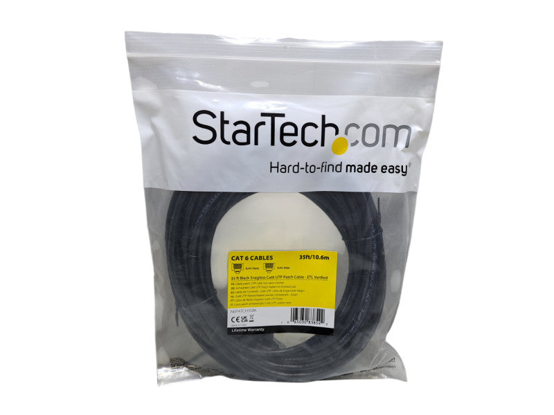 Startech.com CAT6 35ft / 10.6m RJ45 to RJ45 UTP Ethernet Patch Cable Black Q