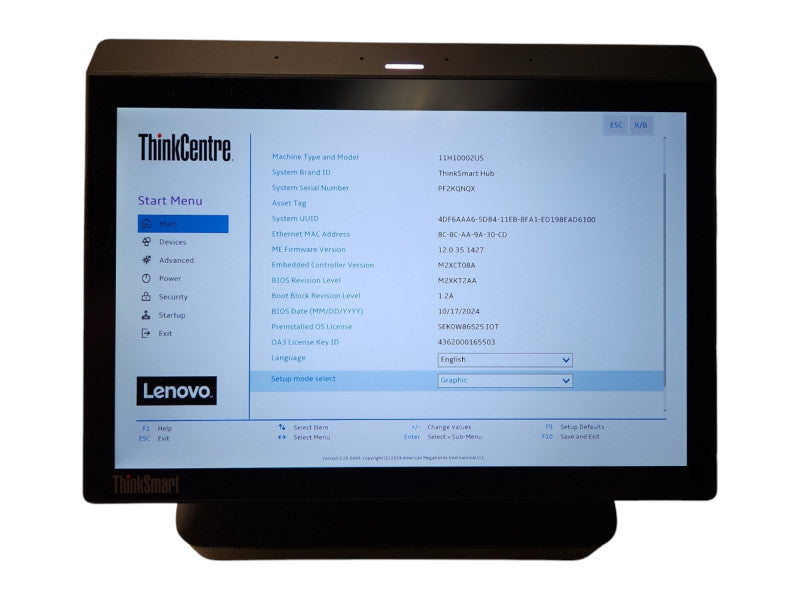 Lenovo ThinkSmart Hub, i5-8365U 1.60GHz, 8GB RAM, 128GB Storage w/ 90W PSU