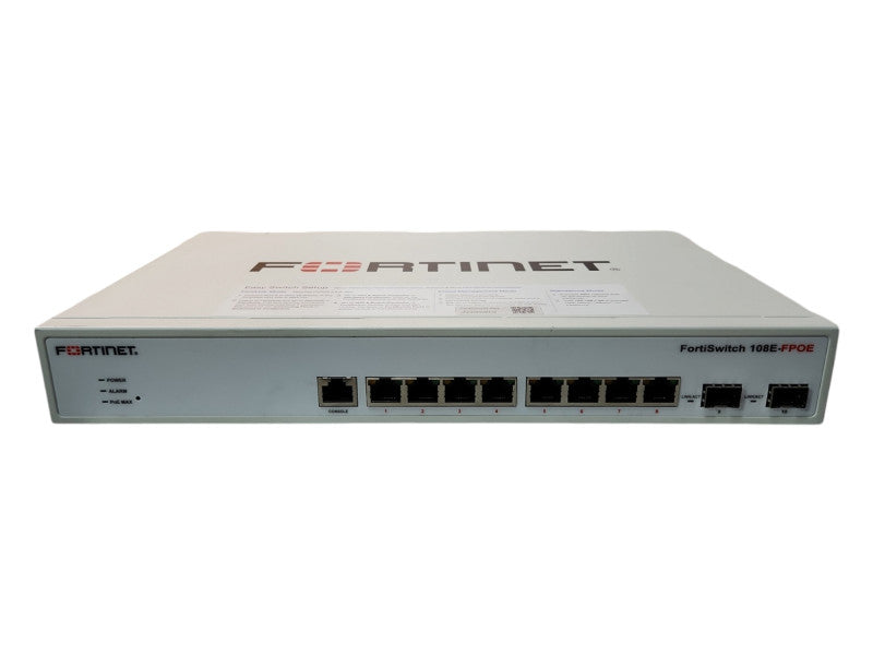 Fortinet Fortiswitch FS-108E-POE, 8-Port Gigabit w/ 2x SFP Network Switch