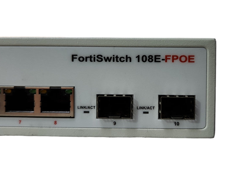 Fortinet Fortiswitch FS-108E-POE, 8-Port Gigabit w/ 2x SFP Network Switch