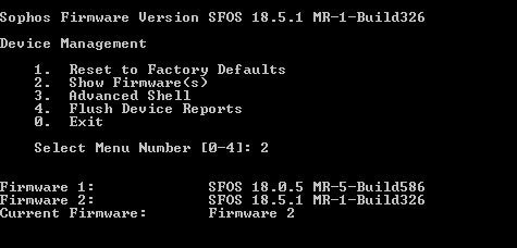 Sophos XG 125 Rev3 Network Security Firewall, Factory Reset