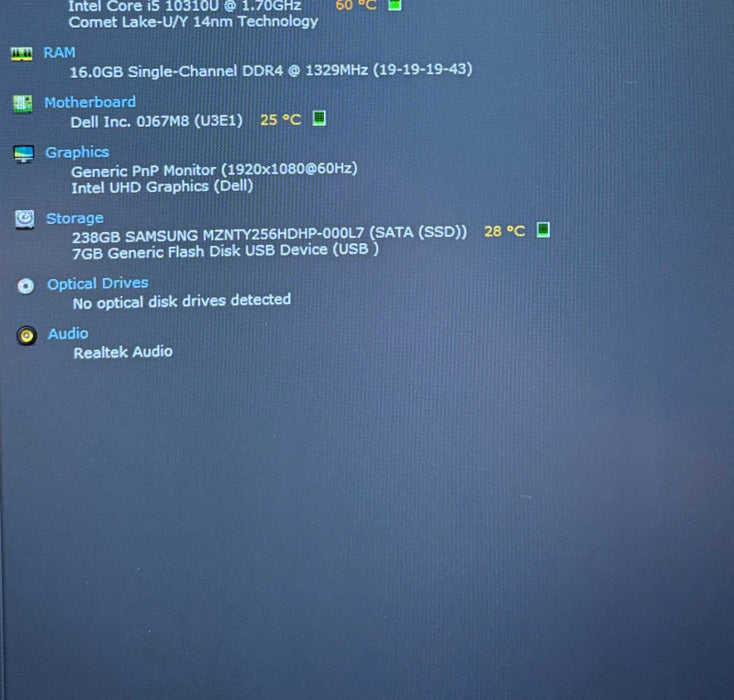 Dell Latitude 5510 TOUCH i5-10310U@1.7GHz 16Gb RAM 256GB SSD READ!  Lap200