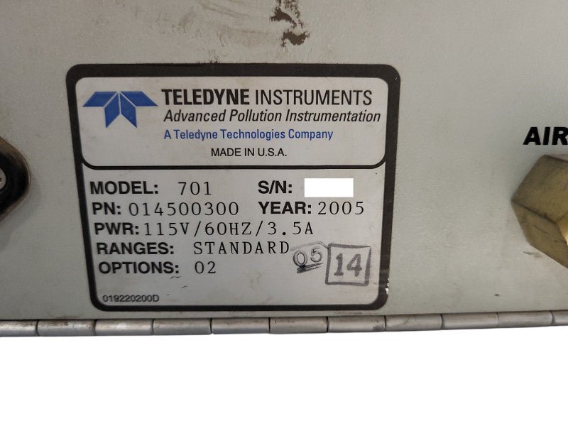 Teledyne Advanced Pollution Instrumentation Zero Air Module - Model 701 READ $