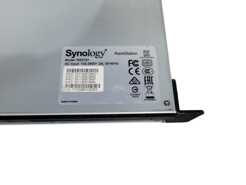 Synology RackStation RS818+ 4-Bay NAS 1U Rack Mount READ !