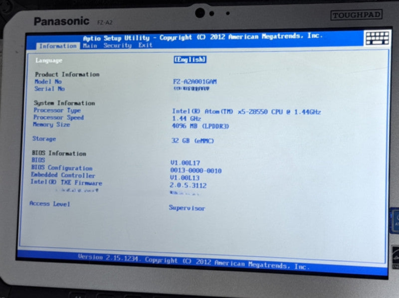 Panasonic Android ToughPad FZ-A2 intel Atom x5-z8550| 32GB|4GB RAM Q
