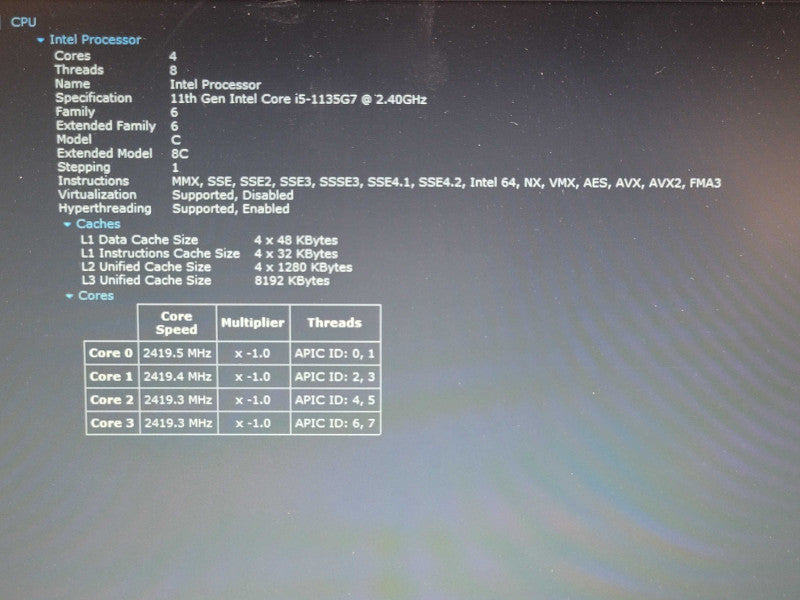 Acer Aspire 5 i5 1135G7 8GB RAM 256GB SSD  β Lap200