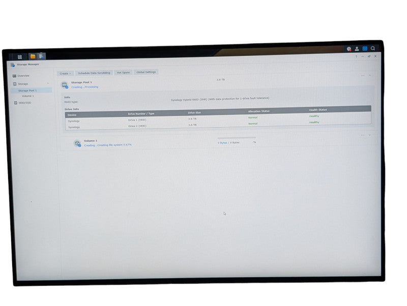Synology DiskStation DS214 2 Bay NAS with 2x 4TB HDDs installed  -