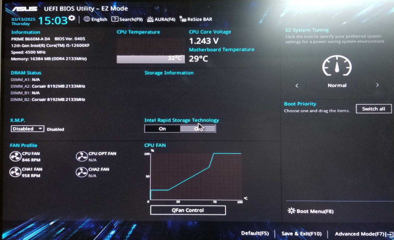 Custom PC Asus Prime B660M-A 12th Gen intel  i5-12600Kf CPU 4.5GHz 16GB RAM