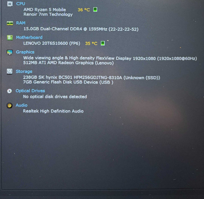 Lenovo ThinkPad E14 AMD Ryzen 5 4600 Radeon GPU 16GB RAM 256GB SSD  Lap200