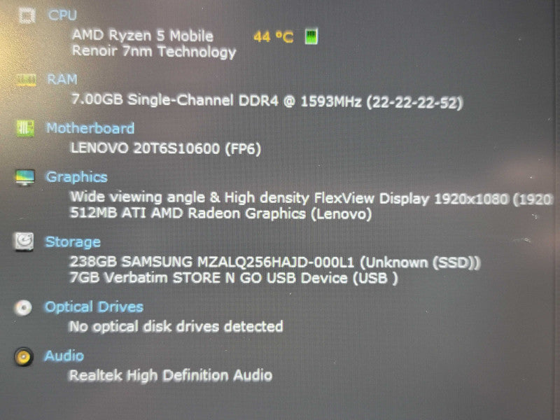 Lenovo ThinkPad E14 Ryzen 5 4500U 8GB DDR4 256GB SSD  β Lap200