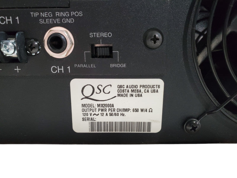 QSC MX 2000a Dual Monoaural Amplifier *READ*