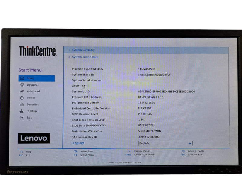 Lenovo ThinkCentre M70q Gen2 | i5-11400T @1.3GHz, 16GB DDR4, 1TB SSD, Wi-Fi