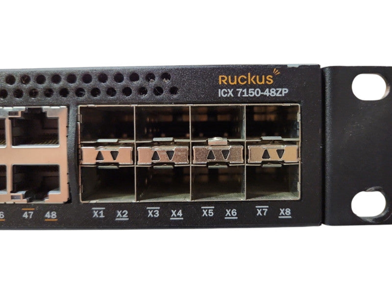 Ruckus ICX7150-48ZP-E8X10GR 16-Port 2.5G PoH, 32x PoE+, 8x SFP+ Switch