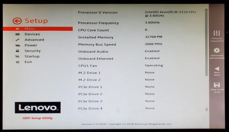 Lenovo ThinkStation P520c Xeon W-2133 32GB RAM - No HDD