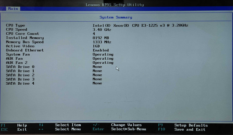 Lenovo ThinkServer RS140 1U, Xeon E3-1225 v3 3.2GHz, 8GB RAM, No HDD
