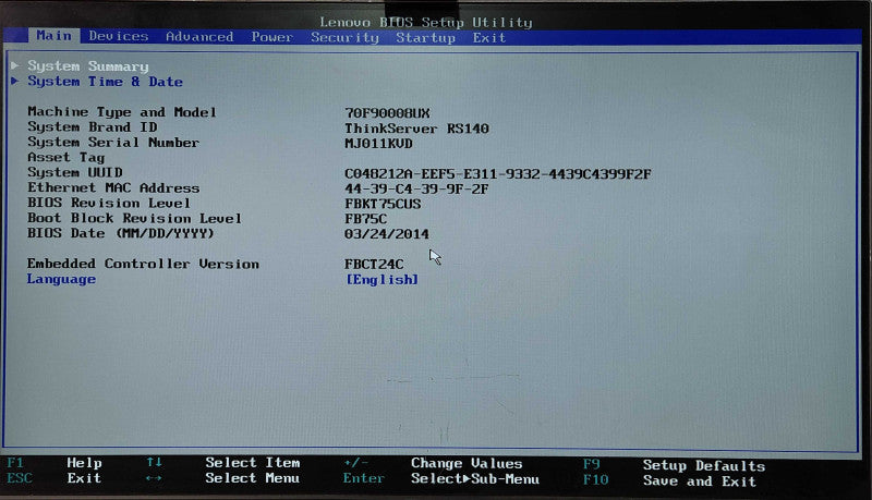 Lenovo ThinkServer RS140 1U, Xeon E3-1225 v3 3.2GHz, 8GB RAM, No HDD