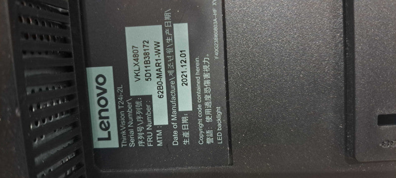 Lenovo ThinkVision T24i-2L 24 LCD Monitor| HDMI| DP| USB| READ
