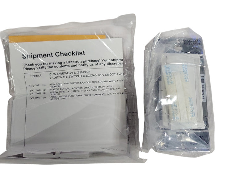 Open-Box Crestron CLW-DIMEX-E-W-S 4 Button In-Wall Dimmer Q_