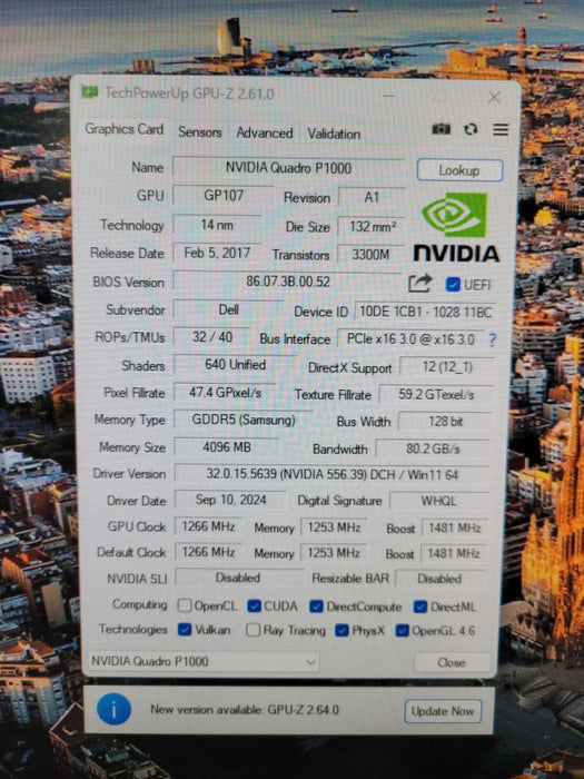 NVIDIA Quadro P1000, 4GB GDDR5 Low Profile Graphics Card, 4x MiniD  !