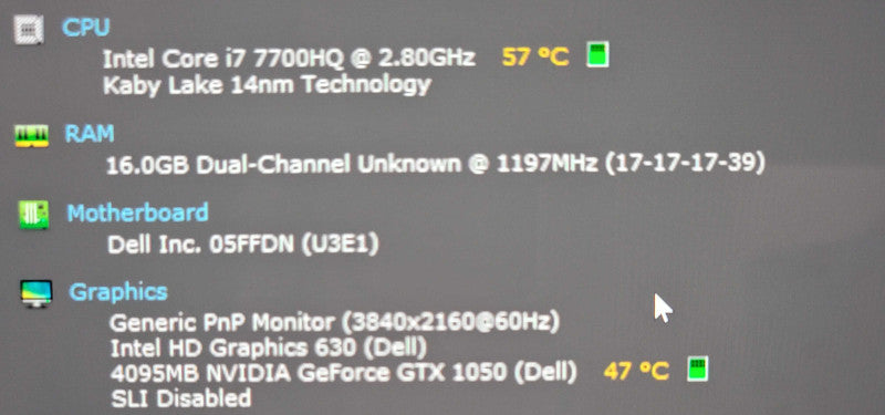 Dell XPS 15 9560 i7 7700HQ 16GB DDR4 GTX 1050 NO SSD FOR PARTS/REPAIR  β BudLap
