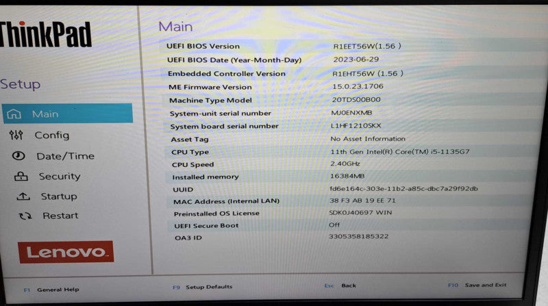 Lenovo ThinkPad E15 Gen 2 | i5-1135G7 @2.40GHz, 16GB DDR4, 256GB NVMe  Lap200