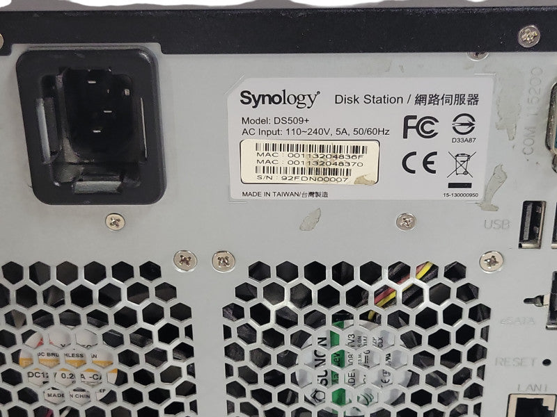 Synology DS509+ NAS Server DiskStation 5x BAY with 5x 2TB HDDs _
