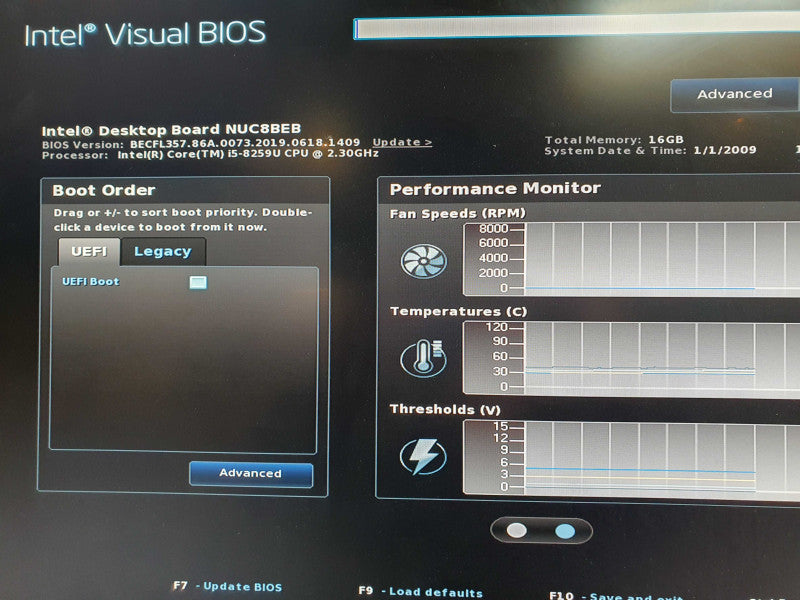 Intel NUC8i5BEH1 Mini PC i5-8259U 2.3GHz 16GB RAM - No HDD