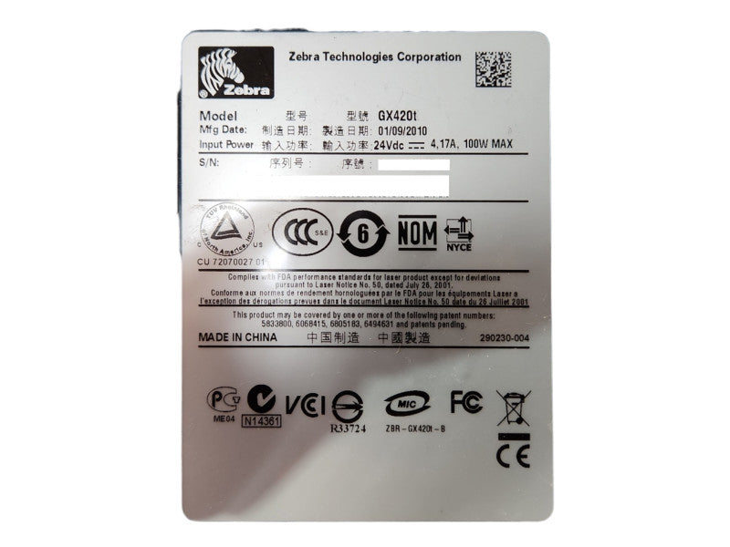 Zebra GX420T Thermal Label Printer, TESTED Q