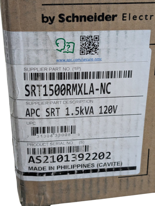 New APC SRT1500RMXLA-NC SRT 1.5kVA 120V 2U Smart UPS  -