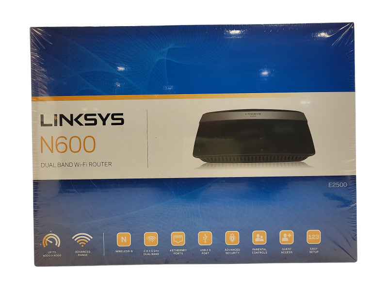 Linksys N600 Dual Band Wi-Fi Wireless-N Router E2500 - NEW Q$