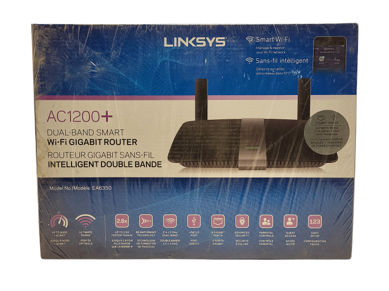 Linksys EA6350 AC1200+ Dual Band Wireless Router, NEW in SEALED BOX Q$