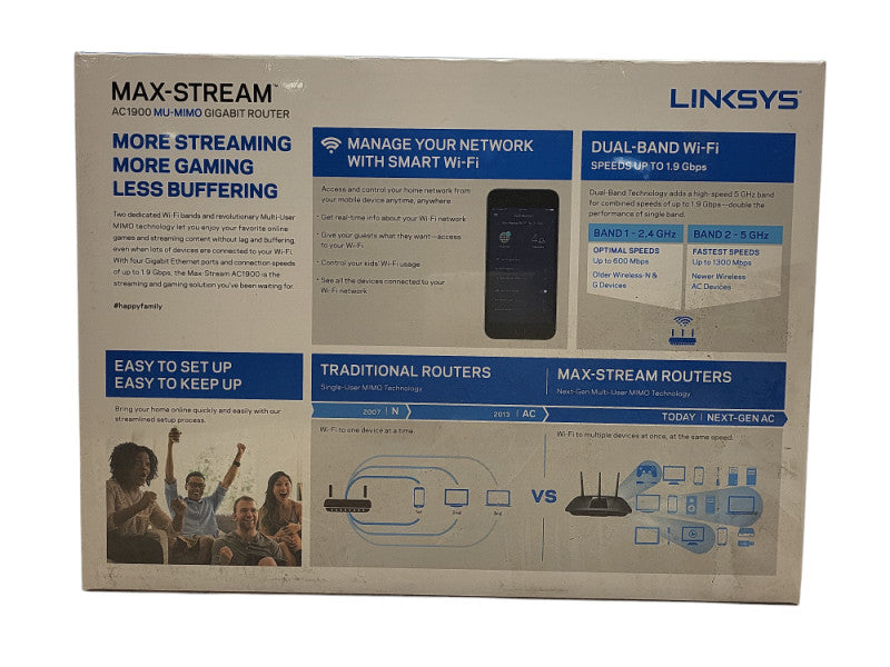 Linksys EA7500 Max-Stream AC1900 MU-MIMO Gigabit 1300 Mbps 4 Ports 1000 Mbp Q$